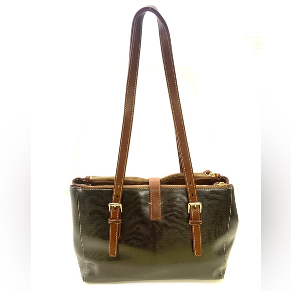 Dooney & Bourke Brown Claremont Miller Saffiano Leather Satchel Tote Handbag - Picture 5 of 16